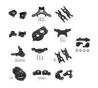 MEXWLOP Metal Upgrade Parts Kit Steering Knuckle Suspension Arms Set, for Losi, for 1/18 Mini-T 2.0 2WD RC Truck Suspension Arm(Black)