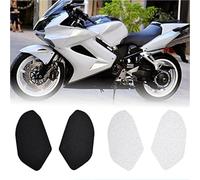 MEXWLOP Motorcycle, for CBR600F4 VFR 800 INTERCEPTOR CBR 600 F4 2001-2013 5Tankpad Anti-Slip Tank Pad Protection Sticker Side Tank Pads Traction Pad Motorcycle Anti Slip Pad(BLACK Clear with LOGO)