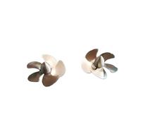 MEXWLOP RC Simulation Boat Accessories M3 Thread 5-blade Propeller Diameter 28mm Metal Paddle Props CW/CCW, For Warship Civil Ship Model High Thrust Marine Propeller(2pairs)