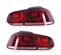 MEXWLOP Rear Tail Light LED Taillight, For MK6, for Golf, 6 R 2008-2013 Tail Light Dynamic Turn Signal Rear Fog Lamp Brake Light Car Rear Light Assemblies Car Tail Light Indicator(Black RED COVER)