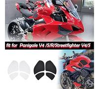 MEXWLOP Side Fuel Tank Pads Cover Gas Knee Grip Traction Protector Sticker Decals Compatible with Panigale V4/ V4 S Streetfighter V4/S 2018 2019 2020 2021 Motorcycle Anti Slip Pad(Black Clear)