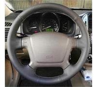 MEXWLOP vehicle steering wrap Car Steering Wheel Cover Black, for Cerato 2005-2012 Ceed Protective Auto Accessories(Red thread)