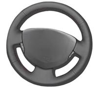MEXWLOP vehicle steering wrap Car Steering Wheel Cover Black, for Clio 2 Twingo, for Dacia, for Sandero 2001-2014(Red Thread)