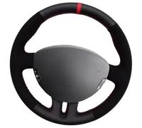 MEXWLOP vehicle steering wrap Car Steering Wheel Cover Black, for Clio 3 2005-2013 Rs Protective(Red Blue Thread)
