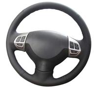 MEXWLOP vehicle steering wrap Car Steering Wheel Cover Black, for Lancer, for Ex 10 X for Outlander Asx Colt, for Pajero Sport(Red Thread)