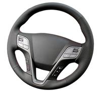 MEXWLOP vehicle steering wrap Car Steering Wheel Cover Black, for Santa Fe 2013, for Grand Ix45 Accessories Protective(Red Thread)