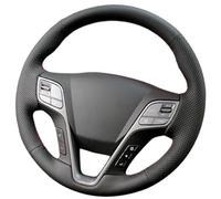 MEXWLOP vehicle steering wrap Car Steering Wheel Cover Black, for Santa Fe 2013, for Grand Ix45 Accessories Protective(White Thread)
