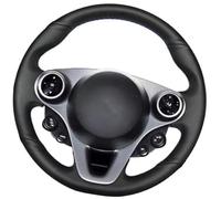 MEXWLOP vehicle steering wrap Car Steering Wheel Cover Black, for Two, for Four 2015-2017 Protective Auto Accessories(Red Thread)