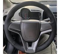 MEXWLOP vehicle steering wrap Car Steering Wheel Cover, for Cruze 2010 2011 2012 Protective Auto Accessories(BLACK Light blue Thread)