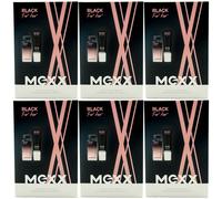 Mexx Black Woman Gift Set 6 Sets = 6 x 30ml Eau de Toilette 6 x 50ml Shower Gel