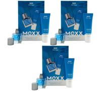 Mexx Gift Set Man For Him 3 Sets = 3 x 30ml EDT Spray + 3 x 50ml Shower Gel