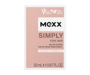 Mexx Simply for Her Eau De Toilette Fresh Floral Elegant Women Natural Vegan Formula Glass Bottle 20ml