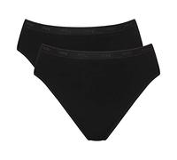 Mey Pack of 2 Women's Jazz Pants - Briefs with Highly Elastic Stitching - Super Combed Pima Cotton Underwear - 89603-P2, 2 x Black, XL