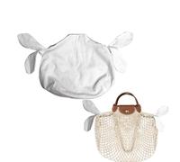 MEYAGO Handmade Bag Insert Organizer for Longchamp Pliage Filet, Minimalist, White