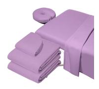 MEYAGOT 3-Piece Massage Table Bedding Set, Microfibre Massage Table Linen, Purple, King Size, 3 Count, Fitted Sheet, Flat Sheet, Pillowcase