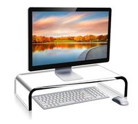 MEYAGOT Acrylic Glass Monitor Stand, 36 x 19 x 10 cm, Acrylic Screen Riser, Clear Monitor Stand, Acrylic Monitor Stand, Desk Monitor Riser for Laptop, Computer, Notebook, Screens