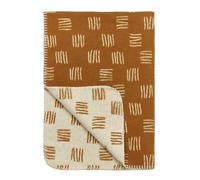 Meyco 1831056 Flannel Block Blanket 75 x 100 cm Camel/Off White Stripes