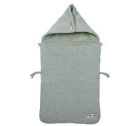 Meyco 2740053 Car Seat Footmuff Velvet Lined Knots Stone Green