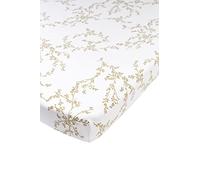Meyco Baby Branches Playpen Mattress Fitted Sheet (100% Jersey Cotton Flat Sheet, Extra Soft, Comfortable, Breathable, with Elasticated All Around Size: 75 x 95 cm), Sand