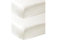 Meyco Baby Fitted Sheet Extra Bed Plain Off-White 50 x 90 cm Pack of 2