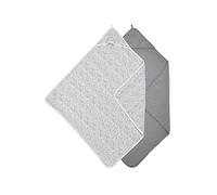 Meyco Baby Hooded Towel Cheetah Plain Grey 80 x 80 cm Pack of 2