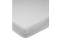 Meyco Baby Plain Fitted Sheet for Baby Cradle (Soft Jersey Quality, 100% Cotton, Perfect Fit Thanks to Elasticated Band, Breathable, Dimensions: 40 x 80/90 cm), Light Grey