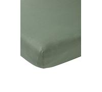 Meyco Baby Plain Fitted Sheet for Baby Cradle (Soft Jersey Quality, 100% Cotton, thanks to Elasticated Band, Breathable, Dimensions: 40 x 80/90 cm), Forest Green
