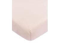 Meyco Baby Plain Fitted Sheet for Cot Bed (Flat Sheet with Soft Jersey Quality, Made from 100% Cotton, thanks to Elasticated Edging, Breathable, Dimensions: 60 x 120 cm), Soft Pink
