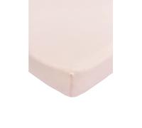 Meyco Baby Plain Fitted Sheet for Playpen Mattress (Flat Sheet with Soft Jersey Quality, Made from 100% Cotton, thanks to All-Round Elastic, Breathable, Dimensions: 75 x 95 cm), Soft Pink