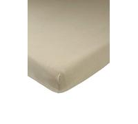 Meyco Baby Plain Fitted Sheet for the Cot Bed (Flat Sheet with Soft Jersey Quality, 100% Cotton, thanks to All-Round Elastic, Breathable, Dimensions: 50 x 90 cm), Taupe