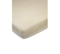 Meyco Baby Plain Fitted Sheet for the Cot Bed (Flat Sheet with Soft Jersey Quality, 100% Cotton, thanks to All-Round Elastic, Breathable, Dimensions: 50 x 90 cm), Sand