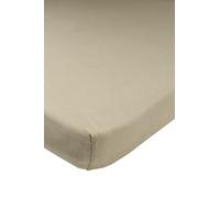 Meyco Baby Plain Fitted Sheet for the Playpen Mattress (Soft Jersey Quality, 100% Cotton, Elasticated Band, Breathable, Dimensions: 75 x 95 cm), Taupe