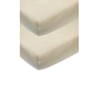 Meyco Baby Plain Fitted Sheets for Cot Bed (Flat Sheet with Soft Jersey Quality, 100% Cotton, Perfect Fit Thanks to All-Round Elastic, Dimensions: 70 x 140 cm), Sand