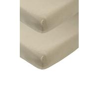 Meyco Baby Plain Fitted Sheets for the Cot Bed (Flat Sheet with Soft Jersey Quality, 100% Cotton, thanks to All-Round Elastic, Breathable, Dimensions: 50/90 cm), Taupe