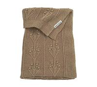 Meyco Baby Romantic Flower Knitted Baby Blanket (100% Soft Cotton, Multi-Purpose, Easy Care, Breathable, Size: 75 x 100 cm), Taupe