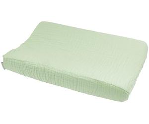 Meyco Baby Uni Changing Mat Cover (Changing Mat Made of 100% Cotton, Prewashed, Soft, Skin-Friendly, Washable and Suitable for Dryers, Size: 50 x 70 cm), Soft Green