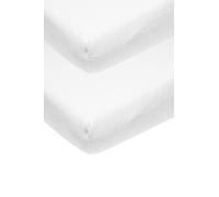 Meyco Baby Uni Molton Stretch Fitted Sheets for Cot Bed (Waterproof Mattress Protector, Extra Elastic and Breathable, Bed Topper Made of 80% Cotton, Dimensions: 70 x 140 cm), White