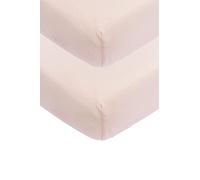 Meyco Fitted Sheet Pack of 2 Cot 70 x 140/150 cm Jersey Soft Pink | 100% cotton, Oeko Tex certified, fitted sheet, all-round elastic band, breathable and skin-friendly