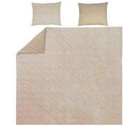 Meyco Home Basic Jersey Cheetah/Plain Bed Linen Double Bed (100% Cotton, Breathable Material, Easy Care, Practical Wrapping Strip, Dimensions: 240 x 200/220 cm), Taupe