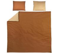 Meyco Home Basic Jersey Plain Bed Linen Double Bed (100% Cotton, Breathable Material, Easy Care, Practical Wrapping Strip, Dimensions: 240 x 200/220 cm), Camel/Warm Sand
