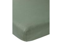 Meyco Home Basic Jersey Plain Fitted Sheet Double Bed (Flat Sheet with Soft Jersey Quality, 100% Cotton, thanks to Elasticated Edging, Dimensions: 160 x 210/220 cm), Forest Green