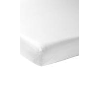 Meyco Home Basic Jersey Plain Fitted Sheet for 1 Person (Flat Sheet with Soft Jersey Quality, 100% Cotton, thanks to All-Round Elastic, Dimensions: 90 x 210/220 cm), White