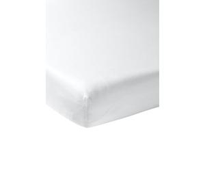 Meyco Home Basic Jersey Plain Fitted Sheet for 1 Person (Flat Sheet with Soft Jersey Quality, Made of 100% Cotton, thanks to All-Round Elastic, Breathable, Dimensions: 120 x 200 cm), White