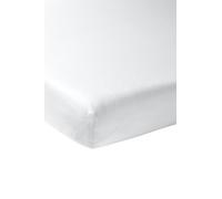 Meyco Home Basic Jersey Plain Fitted Sheet for Double Bed (Flat Sheet with Soft Jersey Quality, 100% Cotton, thanks to Elasticated Edging, Breathable, Dimensions: 160 x 200 cm), White