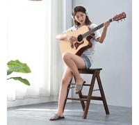 MEYEBP Folding Step Stool Step Ladder, Wooden 3 Step Stools For Kitchen, Library and Music Room, Natural Rubber Wood, Foldable And Portable, Natural Rubber Wood