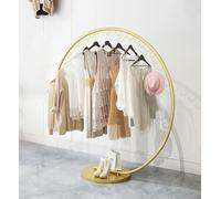 MEYEBP Gold Clothes Rail Clothes Rack, Fashion Clothing Store Display Rack, Heavy Duty Clothes Rail, Hanging Rail For Clothes, Super Load-bearing, Curved Coat Rack