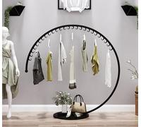 MEYEBP Golden Clothes Rail Coat Rack Clothes Rack, Fashion Clothing Store Display Rack,Heavy Duty Clothes Rail Hanging Rail For Clothes Shop, Super Load-bearing, Gold/White/Black