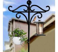 Meyecon Shepherd Crook Hooks for Garden Heavy Duty Double Outdoor Shepherd's Hooks Adjustable Height 76 inches (B)