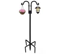 Meyecon Shepherd Crook Hooks for Garden Heavy Duty Double Outdoor Shepherd's Hooks Adjustable Height Garden Hook for for Lights 76 inches (A)
