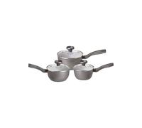 Prestige Earth Pan Ceramic Non Stick Saucepan Set - 16/18/20cm Saucepans, Non Toxic Cookware, Dishwasher Safe, Made in Italy, Grau